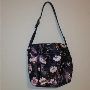 Liz Claiborne floral black purse bag